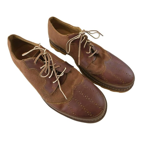 Sorel Mens Brown Leather Canvas Oxford Shoes Madison Lace Wingtip Size 10 JJ4010 main image 5